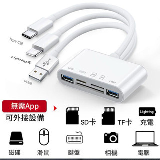 【力爾嚴選】多功能讀卡器 五合一 Type-C USB3.0 安卓 適用蘋果 SD TF卡 隨插即用 記憶卡 資料傳輸