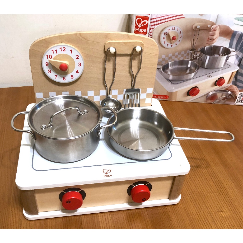 德國愛傑卡 Hape 北歐風雙面迷你廚房套裝 仿真廚具 角色扮演 扮家家酒 兒童玩具
