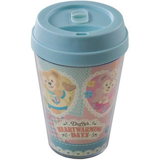 日本東京迪士尼樂園 Disney 水藍色 附蓋 咖啡杯 達菲 雪莉玫 史黛拉 畫家貓 玻璃杯 限量版 紀念品 杯子 水杯