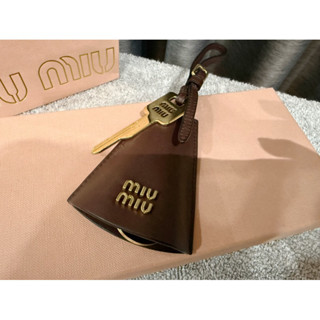 miu miu 吊鐘造型皮革吊飾/鑰匙圈-深咖啡