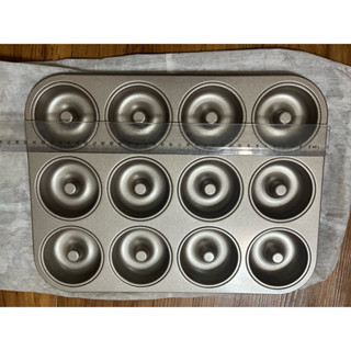 二手烘焙工具 金色不沾烤盤 12連蛋糕烤盤圓形 瑪芬蛋糕模具 家用 碳鋼