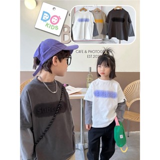 DO Kids童裝 臺灣現貨-韓版3D字母吊染潮T 男女童裝 春秋冬季新品 兒童 中小童 大童 長袖上衣 休閒 舒適