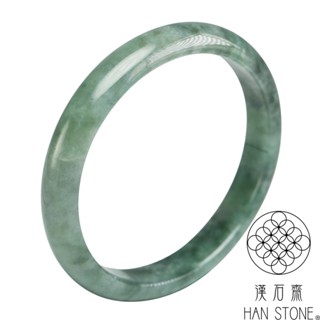 【漢石齋】天然翡翠A貨 手鐲玉鐲 冰糯種飄花(手圍18.8/版寬10.9mm)