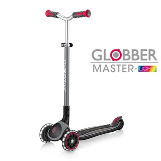 GLOBBER哥輪步2合1三輪折疊滑板車大師版(白光4895224401421S星際灰)3490元(聊聊優惠價)