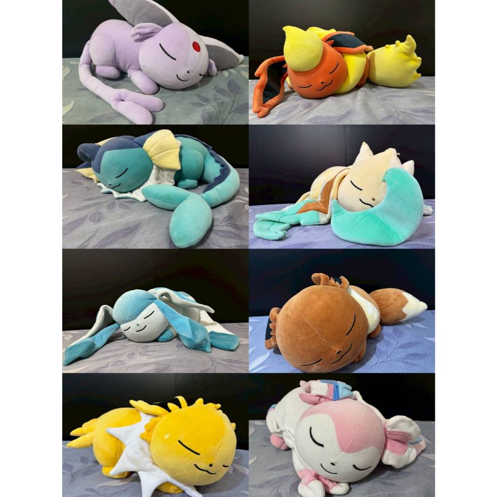 正版絕版品 日本寶可夢中心 睡眠伊布絨毛娃娃(價錢可談)太陽伊布 伊布 火伊布 水伊布 葉伊布 冰伊布 雷伊布 仙子伊布
