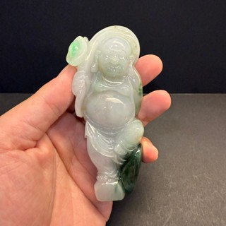 瀚玉珠寶 天然翡翠 彌勒佛擺件 翡翠佛公擺件 笑口常開 招財 彌勒佛 天然緬甸玉A貨 種水佳