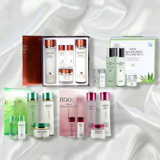 韓國 JIGOTT 蝸牛彈力／植物精華玻尿酸／綠茶保濕／蘆薈舒緩修復 禮盒 化妝水+乳液+乳霜【小三美日】D036241