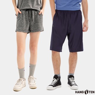 【Hang Ten】男女裝-涼感四面彈吸濕排汗口袋防曬短褲(多款選)