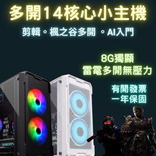 多開主機 14核心 8G顯示卡 i9效能 多開電腦 模擬器主機 高速m.2硬碟 可美編設計剪輯影片 附wifi 全新小電腦