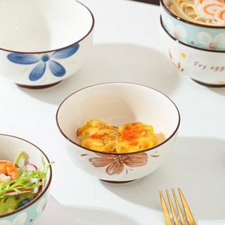 陶瓷 日式 釉下彩 4.5英寸 陶瓷碗 米飯碗 餐具 家用 文藝 餐廳 廚房 湯碗 創意 小清新 小碗 甜品碗