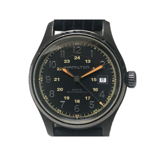 [專業] 機械軍錶 [HAMILTON H705850] 漢米爾頓 軍用自動錶[25石][黑色面+日期]時尚/中性/軍錶