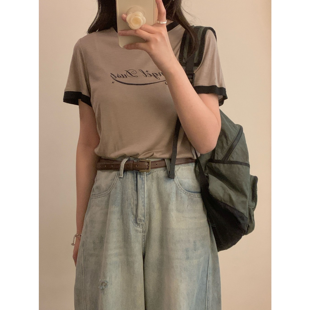 MIGNON.155 Angel dust超親膚撞色tee(2colors)