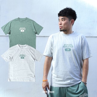 NEW BALANCE HERITAGE GRAPHIC TEE 綠 灰 純棉 圓領 短袖 短T 男款【MT51527】