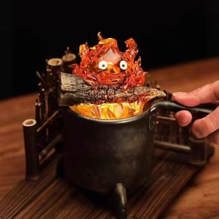 🔥免運 臺灣出貨🔥宮崎駿 火爐卡西法 發光 獨立站 卡西法 霍爾的移動城堡 夜燈 USB 火焰 桌面 手辦 收藏 盲盒