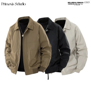 【PRIMAXIS】美式飛行員夾克男 工裝翻領復古休閑外套 素面防風夾克 飛行外套 男生夾克 長袖外套