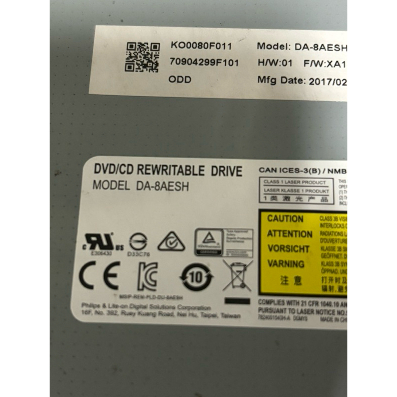 acer 套裝機 DVD 光碟機 DA-8AESH 二手