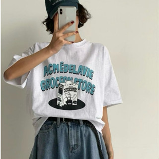 預購免運｜正韓🇰🇷3色 牛奶熊 字母手繪風 落肩長版上衣 男女共版 下半身失蹤 大T 大碼可