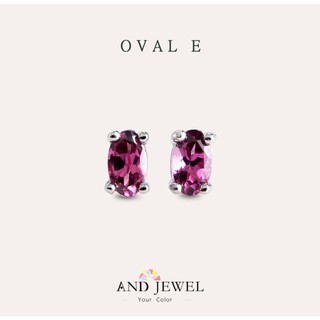 [安珠] 尖晶石 紫色 橢圓 3*5mm 耳環 經典系列 Oval E 寶石銀飾 AND JEWEL