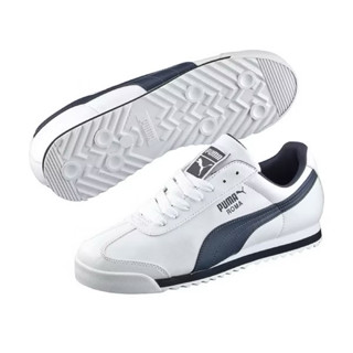 PUMA Roma Basic 休閒鞋 男女鞋 白藍 皮革 低筒 復古 情侶鞋