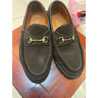 義大利Gucci 咖啡色麂皮樂福鞋👞35.5號