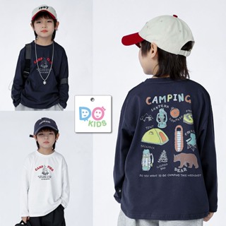 DO Kids童裝 臺灣現貨-日系露營風印花潮T恤 男女童裝 春秋冬季新品 兒童 中小童 大童 長袖 上衣 休閒 透氣