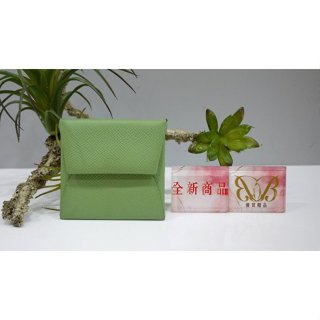 ☆優買二手精品名牌店☆ HERMES BASTIA EPSOM 雙色 酪梨綠奶油白牛皮 馬蹄壓印 方型錢包 零錢包 硬幣