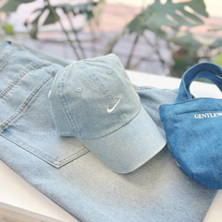 NIKE 刺繡小勾 小LOGO 老帽 單寧 牛仔布 可調節 HF0383-429【彼得潘】