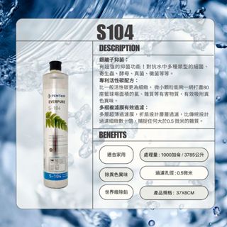 美國原廠EVERPURE 家用 商用 生飲濾心 S104 S-104 S 104