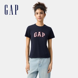 Gap 女裝 Logo純棉印花圓領短袖T恤-海軍藍(727460)