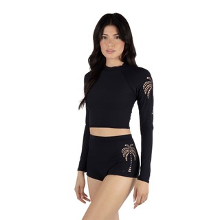 HURLEY｜女 SHADOW PALM CROP LS RASHGUARD 防磨衣