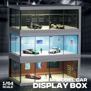 【六四分之一】收藏家｜單層可堆疊展示盒｜USB線控LED燈｜1/64比例 模型車場景