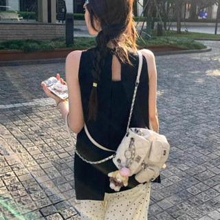 2024新款時尚小香風包包 菱格鏈條雙肩包女韓版學生休閒百搭多口袋揹包