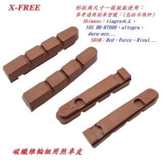 剎車塊 碳纖維輪組用煞車皮 公路車軟木煞車塊