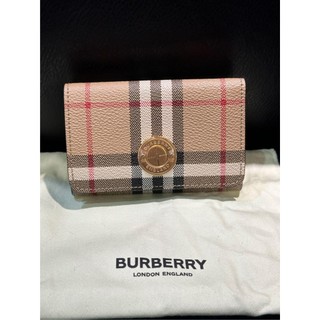 💎Han's house精品服飾💎BURBERRY 格紋 LOGO 格紋 三折 短夾 卡包