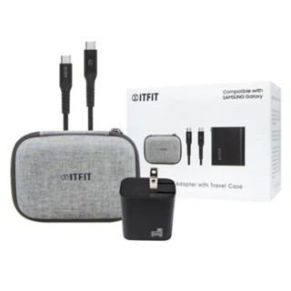 《Samsung 三星》 原廠公司貨 ITFIT 30W 旅行快充組(附雙口旅充頭+雙Type C線) 附硬殼收納包