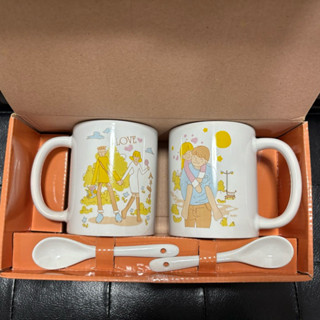 馬克杯 附湯匙組下午茶 陶瓷杯 咖啡杯 茶杯 對杯 全國電子