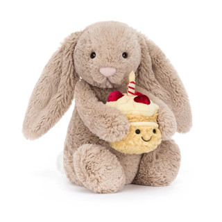 【現貨+預購】英國正品代購🇬🇧 Jellycat抱蛋糕兔 米色兔 3月新品 娃娃 鑰匙圈 包包掛飾 吊飾