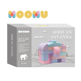 MOOMU 馬卡龍香草軟積木 (大象) 26片 安全無毒 無稜角 無塑化劑