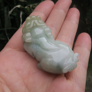 Coco緬甸玉 翡翠a貨招財貔貅擺件ㄧ隻 手工雕刻 翡翠a貨附證書 現貨在臺北市