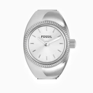 【FOSSIL】Watch Ring 太陽紋手錶戒指 銀色不鏽鋼鍊帶ES5245 15mm 現代鐘錶