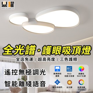 【鼎耀照明】吸頂燈 客廳主燈 遙控燈 超亮LED燈具 臥室書房房間燈 簡約現代大氣吸頂燈 鵝卵石造型吸頂燈 燈具套裝