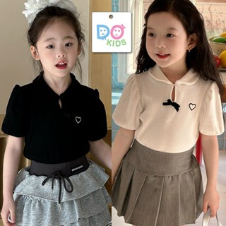DO Kids童裝 臺灣現貨-韓系甜美泡泡袖上衣 女童裝 春夏季新品 兒童 中小童 大童 短袖 蝴蝶結 polo衫