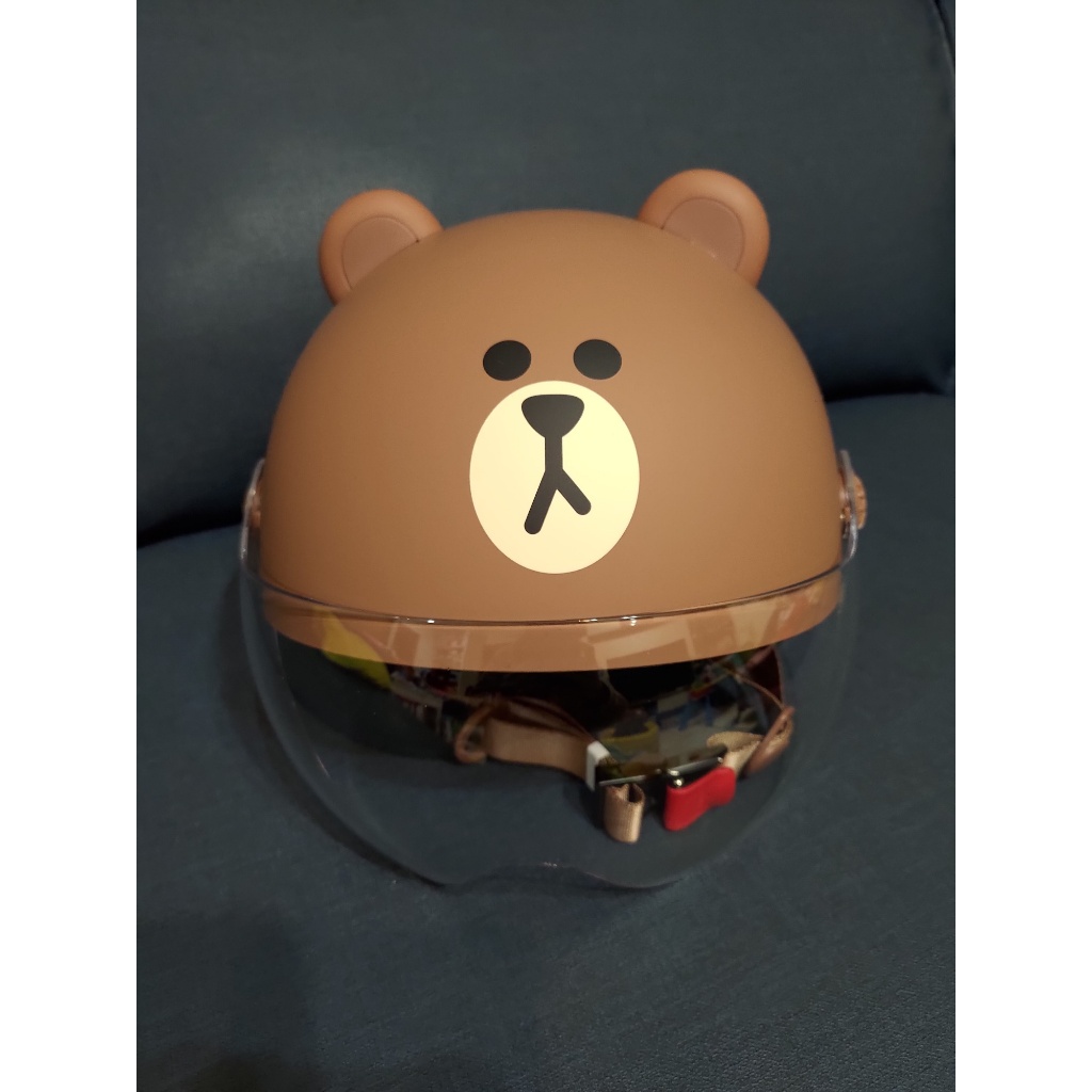 熊大 LINE FRIENDS 九號聯名款布朗熊 半罩式 電動自行車成人安全帽 全新收藏