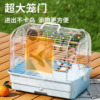 ❤️樂樂媽鼠舖❤️全新在台現貨超精緻鳥籠外出籠中型小型鸚鵡適用（附站棍*2根+透明食盆）