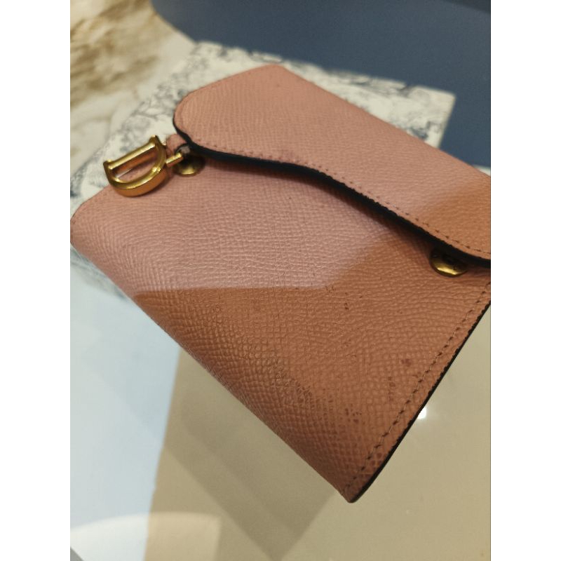 Dior二手粉色女短夾