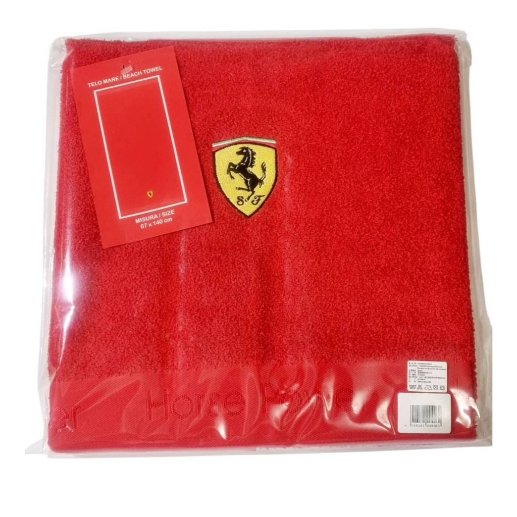 【七三七香水精品】FERRARI 法拉利 沙灘 浴巾 超細纖維速乾 超吸水 毛巾