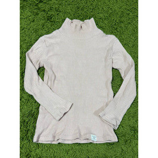 二手 ZARA kids小女童高領長袖上衣 坑條長袖上衣 小女生內搭小高領上衣