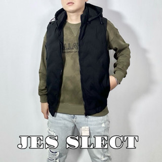 【JES】 可拆帽 高磅 內鋪棉 羽絨 保暖 素面 質感 滿版 紋理 壓紋 造型 親膚 蓄熱 輕盈 羽絨背心 馬甲 背心