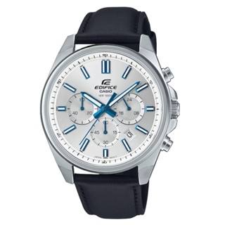 casio 卡西歐(efv-650l-7av) edifice 碼錶計時 三眼 腕錶-黑色皮錶帶
