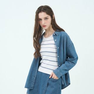 GIORDANO 女裝天絲牛仔襯衫 Blue Classics系列 05345008